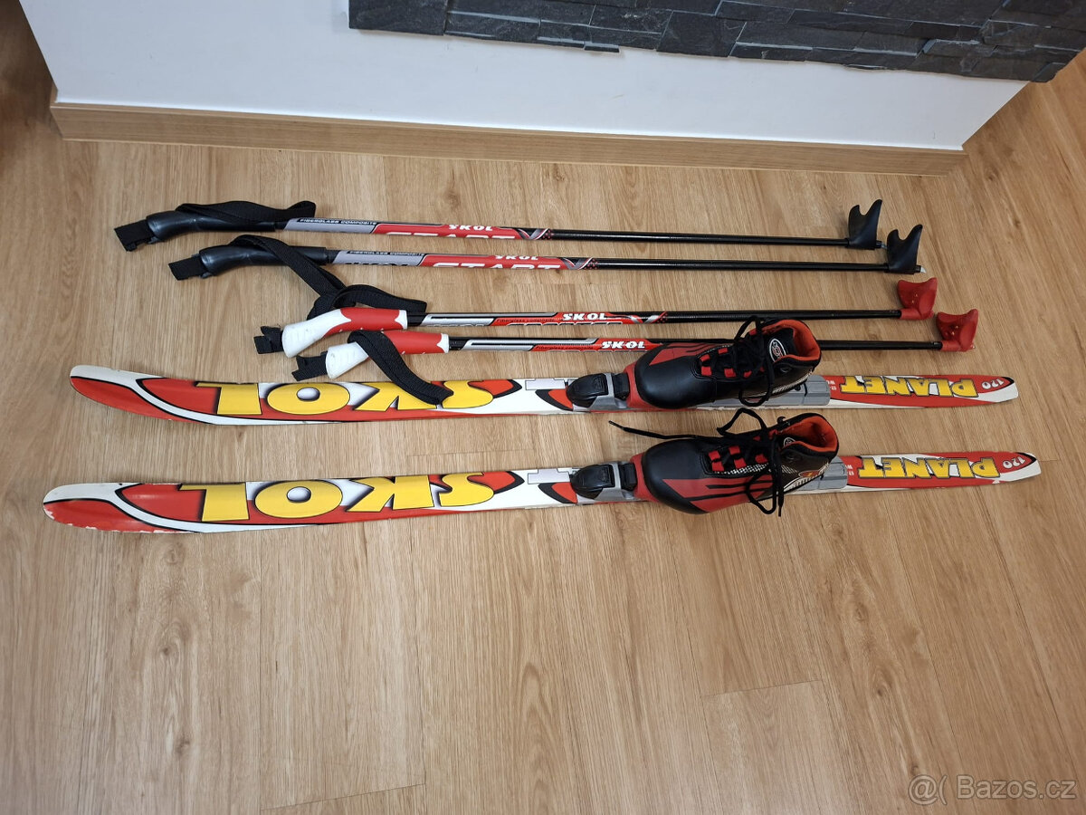 Dětské běžky skol dl. 120cm SET