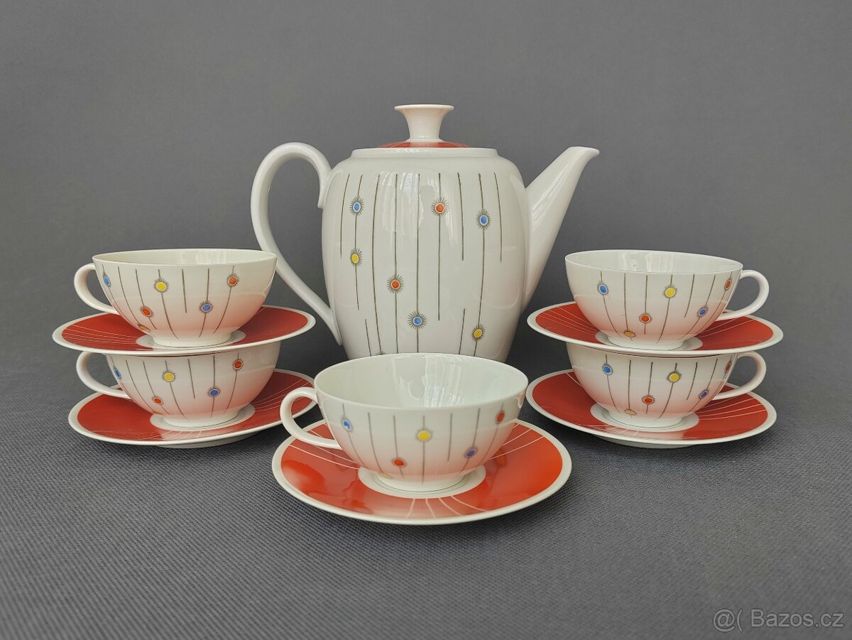 Porcelánová kávová (mokka) sada od Kaestner Saxonia
