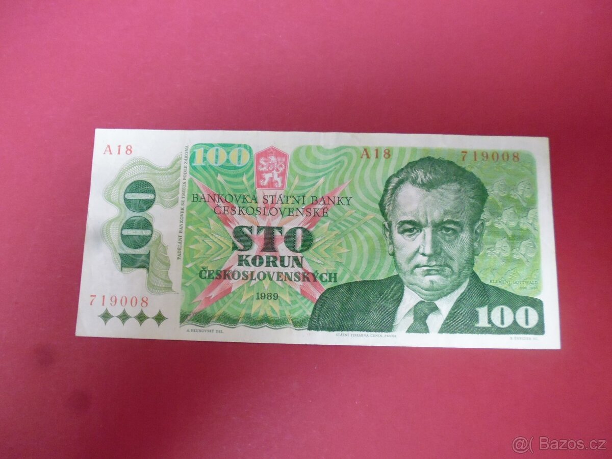 100,- KčS GOTTWALD