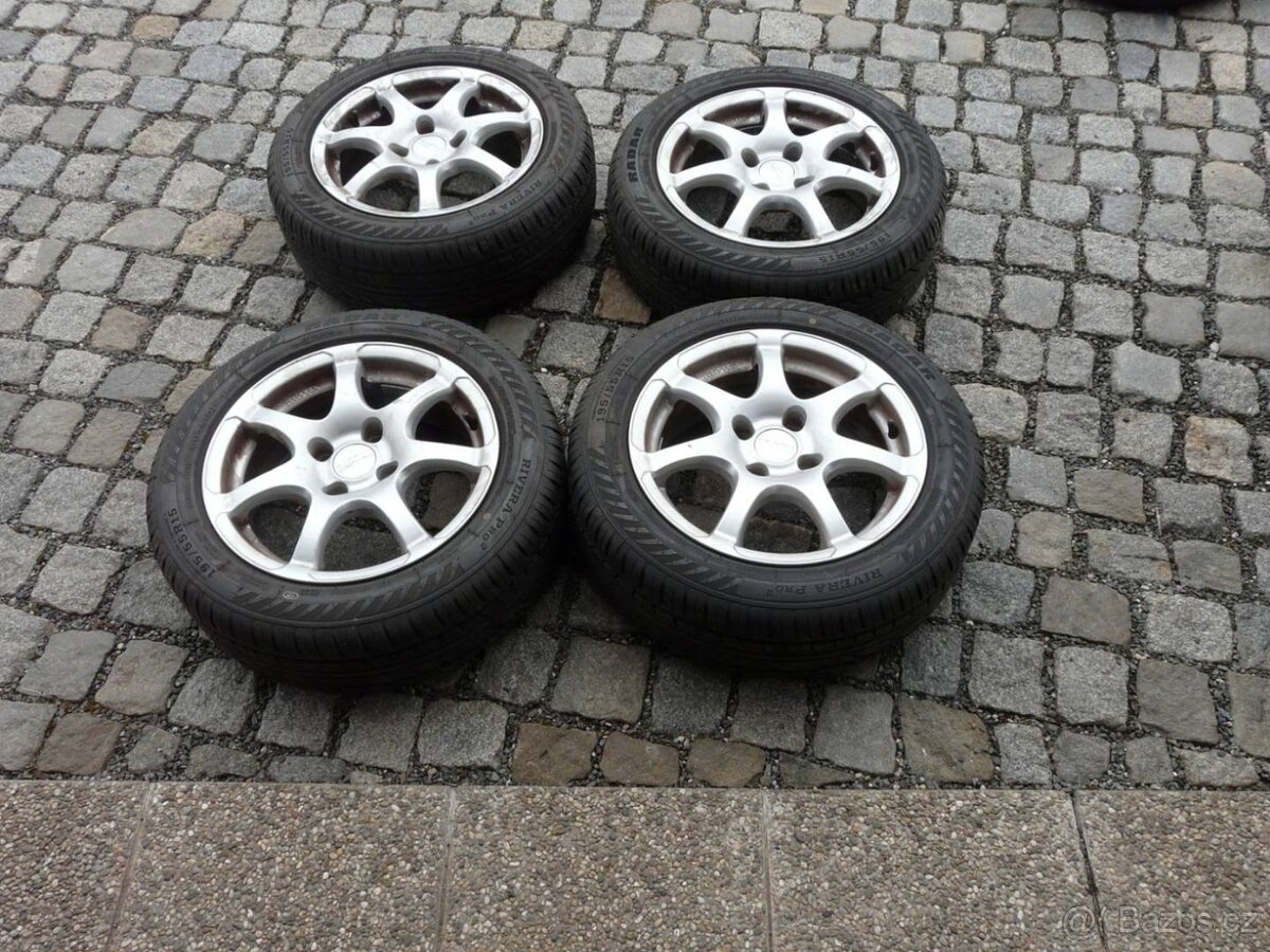 ALU KOLA + LETNÍ PNEU 195/55R15 PEUGEOT CITROEN