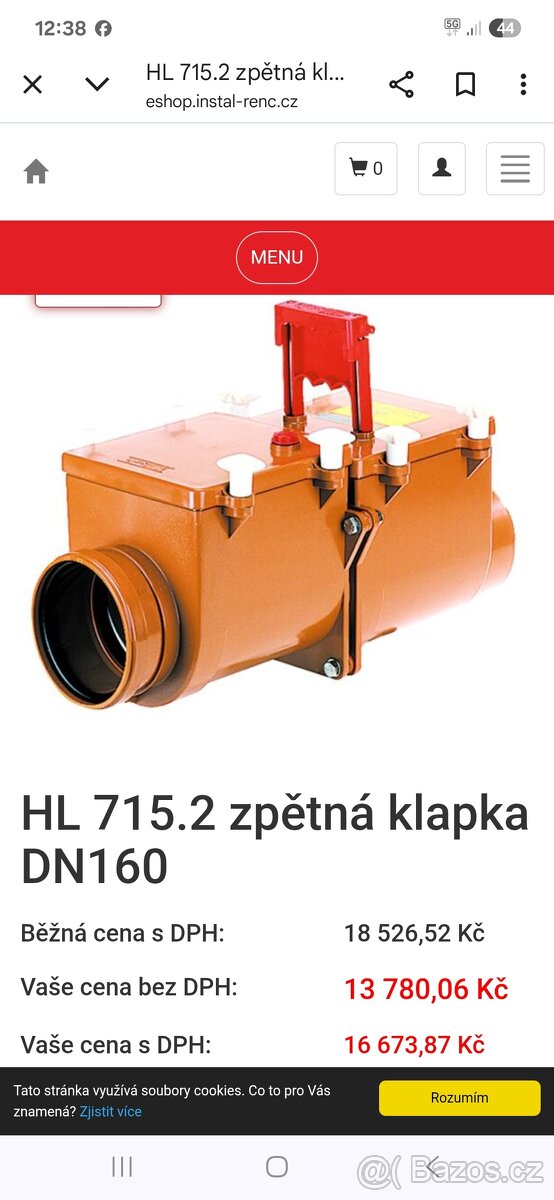 Zpětná klapka HL 715.2