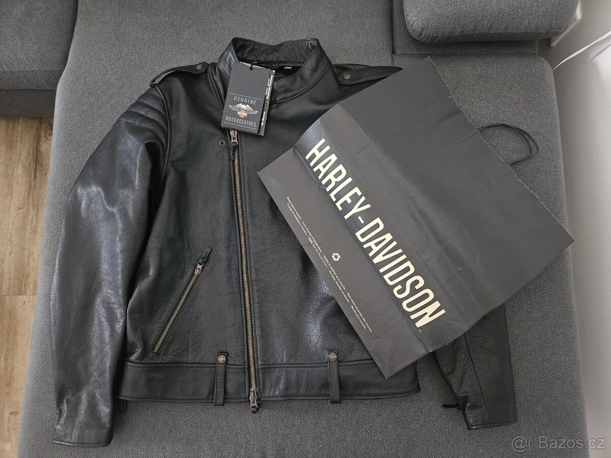 Nová kožená bunda Harley Davidson XL včetně chráničů