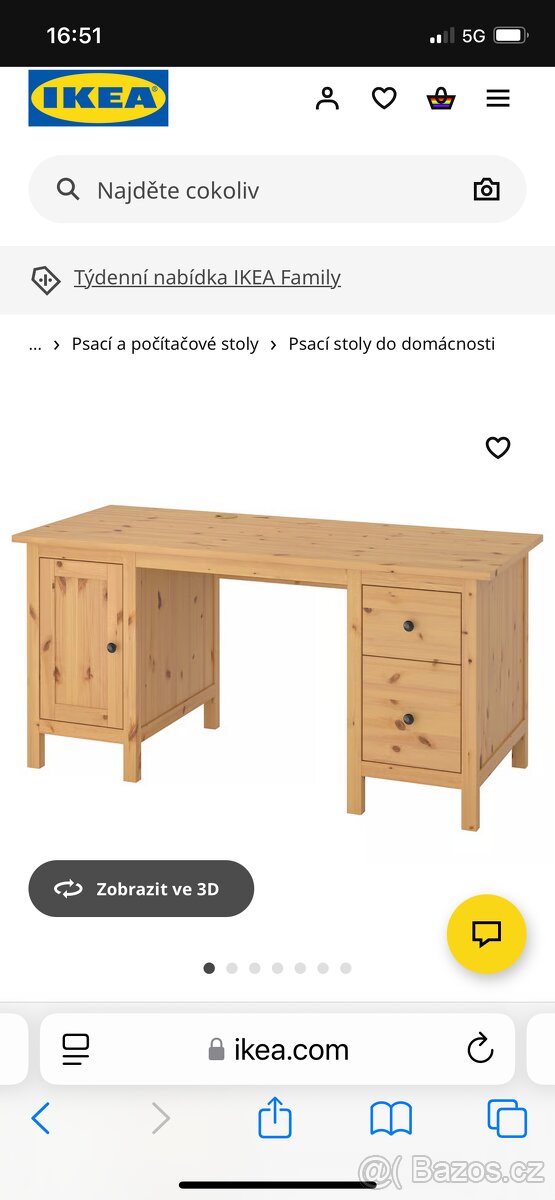 Psací stůl Hemnes