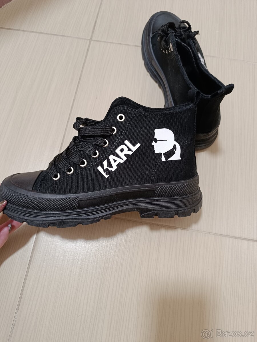 Nové černé boty Karl Lagerfeld