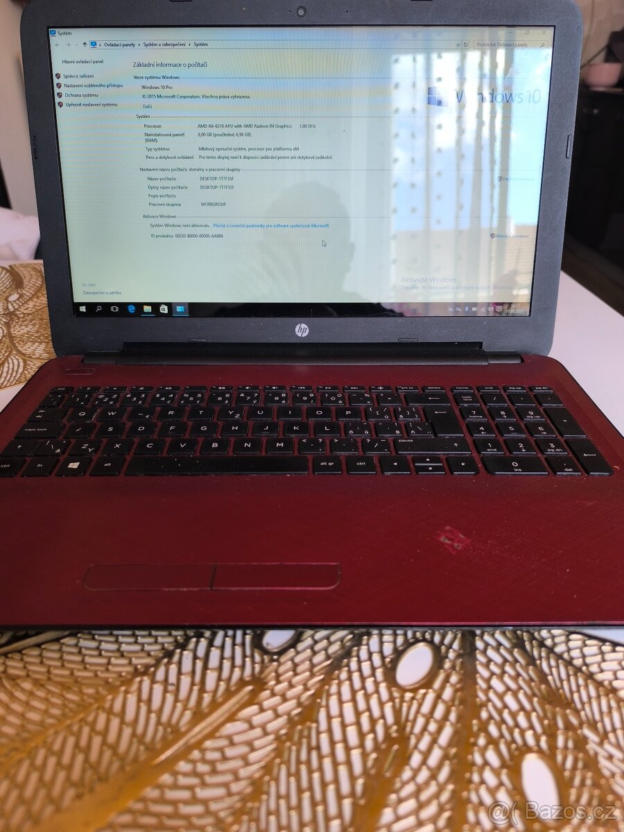 Prodám notebook HP bez nabíječky proto taková cena