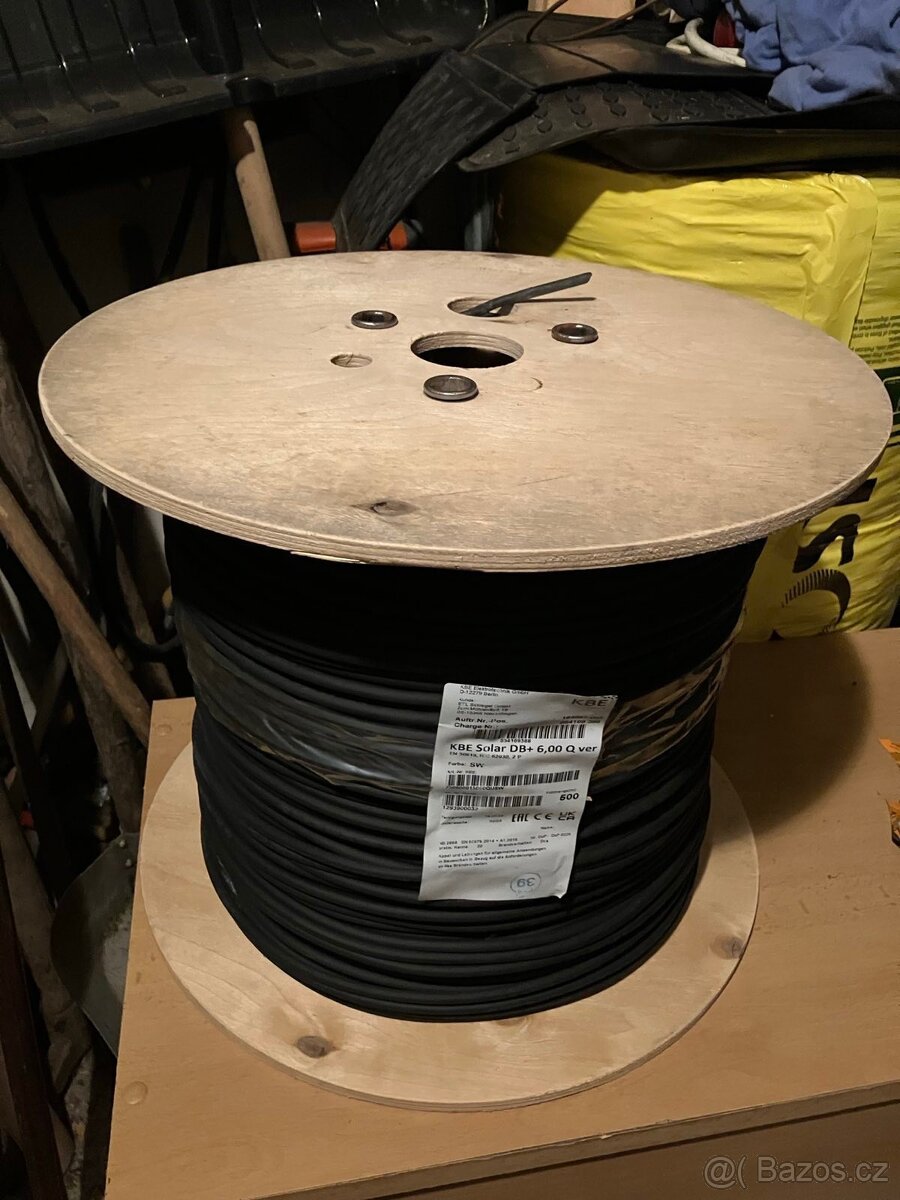 Solární kabel 6mm černý