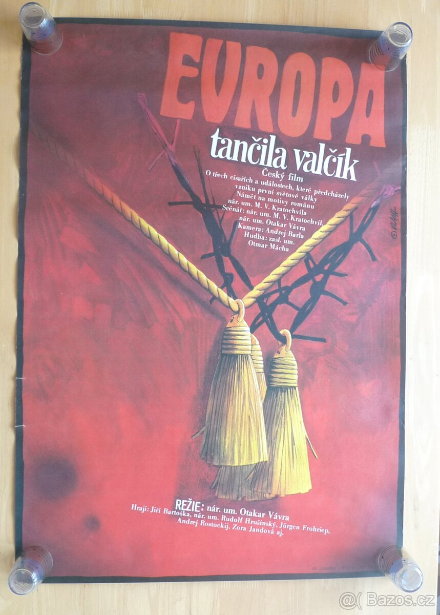 Starý velký filmový plakát Evropa tančila valčík 83x60cm