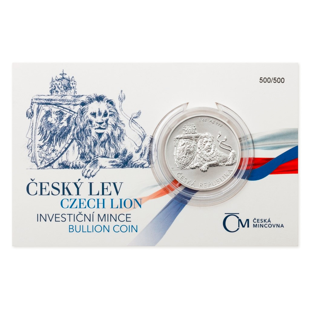 KOUPÍM minci ČESKÝ LEV 2017 číslovaná BLISTR