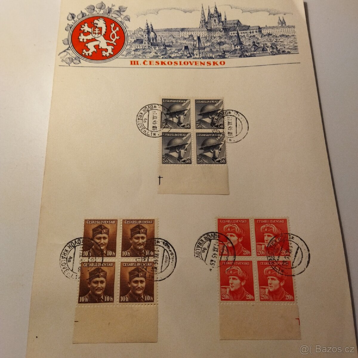 Poštovní známky Československo.