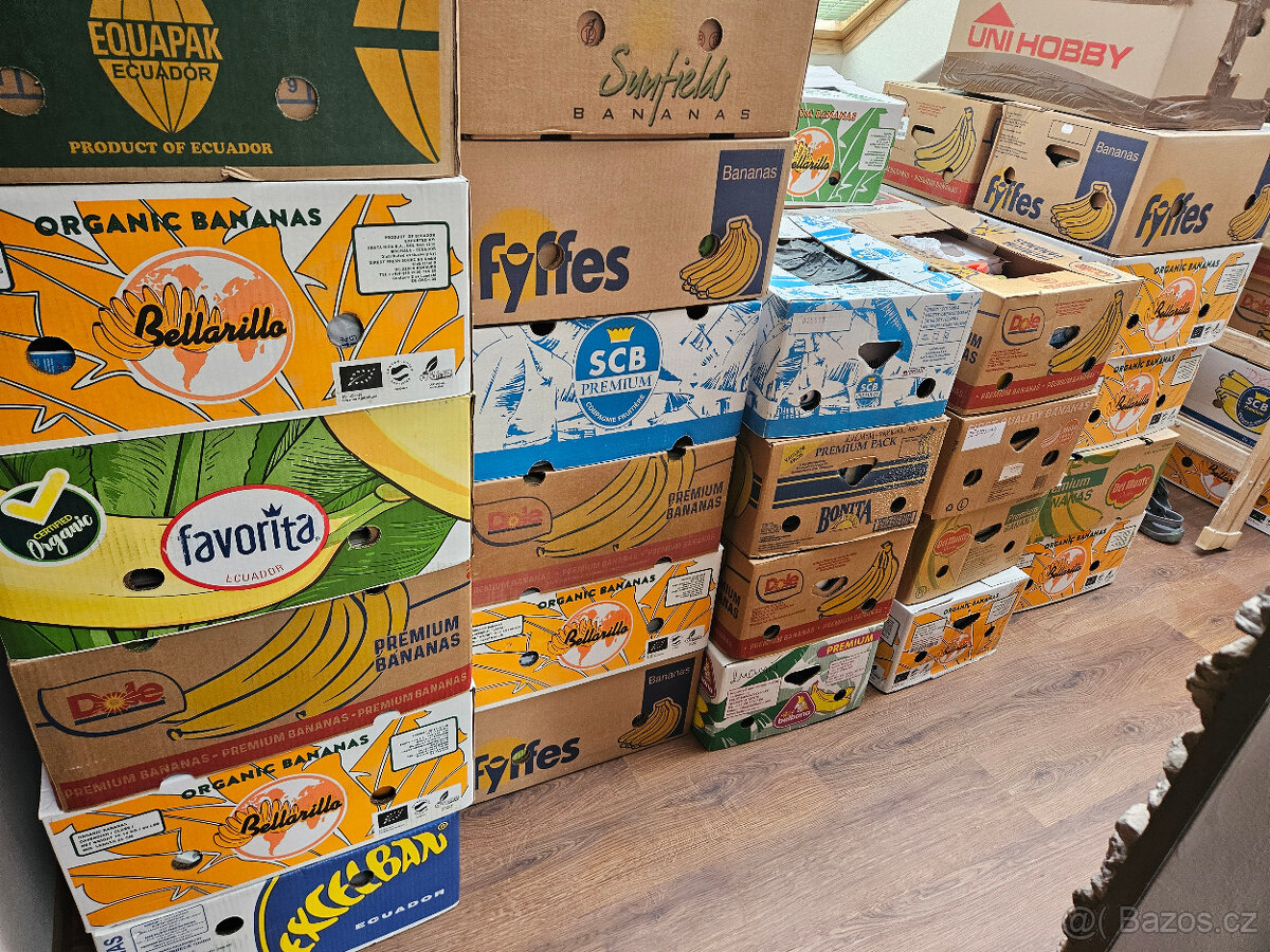 Banánové krabice, stěhování, přepravky, úložné boxy