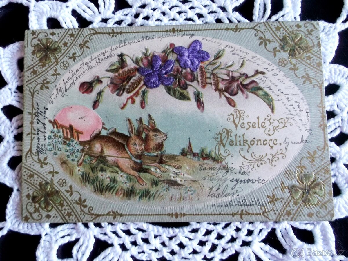 Tkané fialky - velikonoční 1903