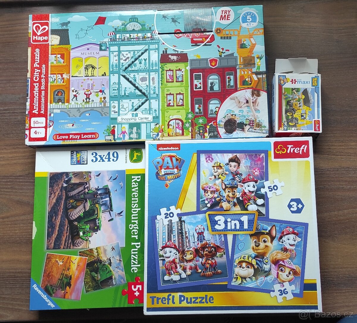 4x dětské puzzle Ravensburger, Hape, Trefl (Tlapková patrola
