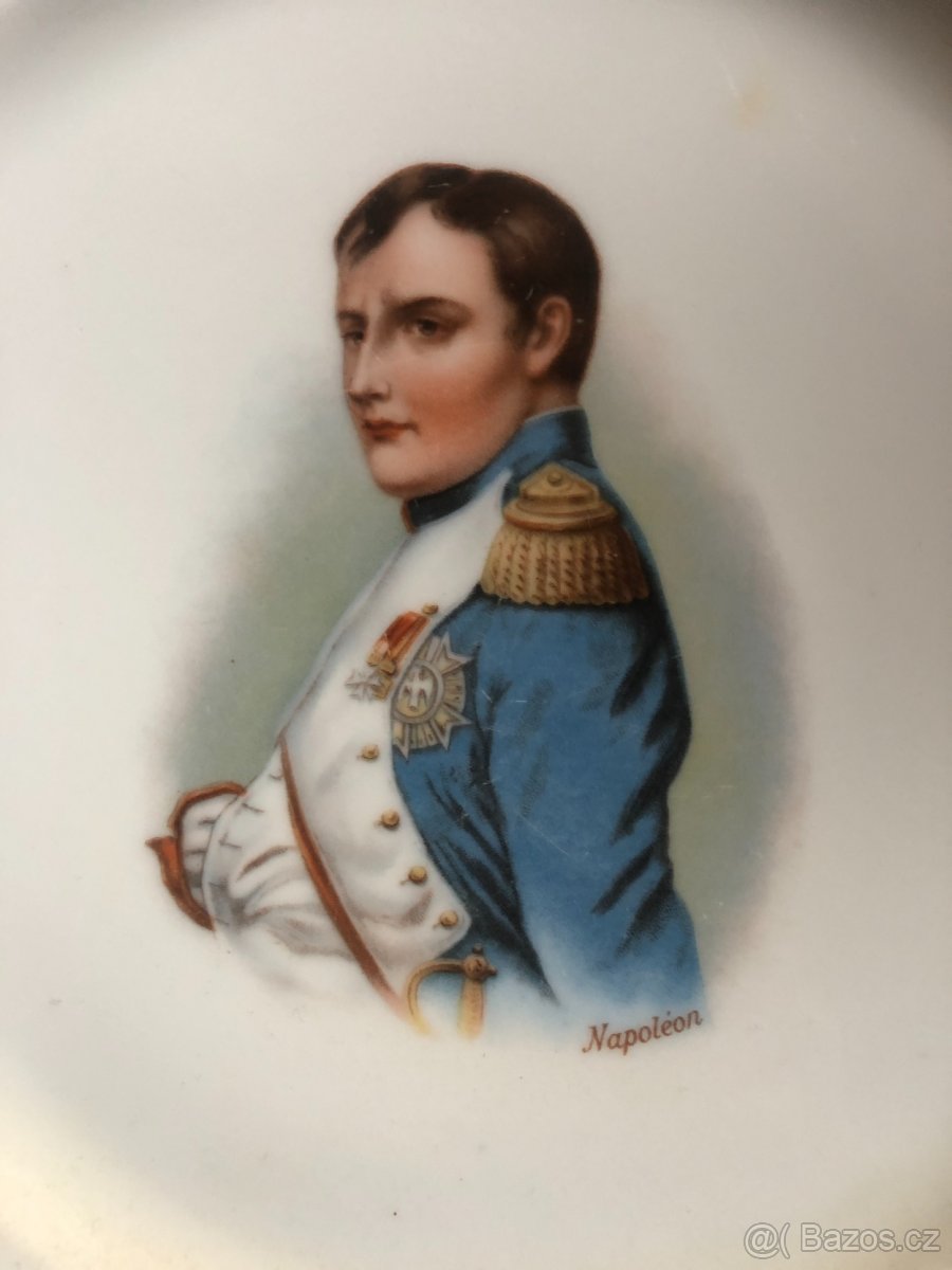 Starožitný set porcelánových talířů Napoleon a Marie Louise