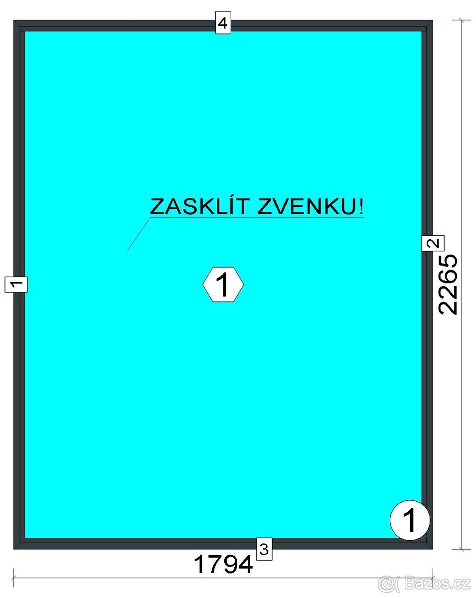 Pevné okno RAL 7016 Antracit 1794 x 2265
