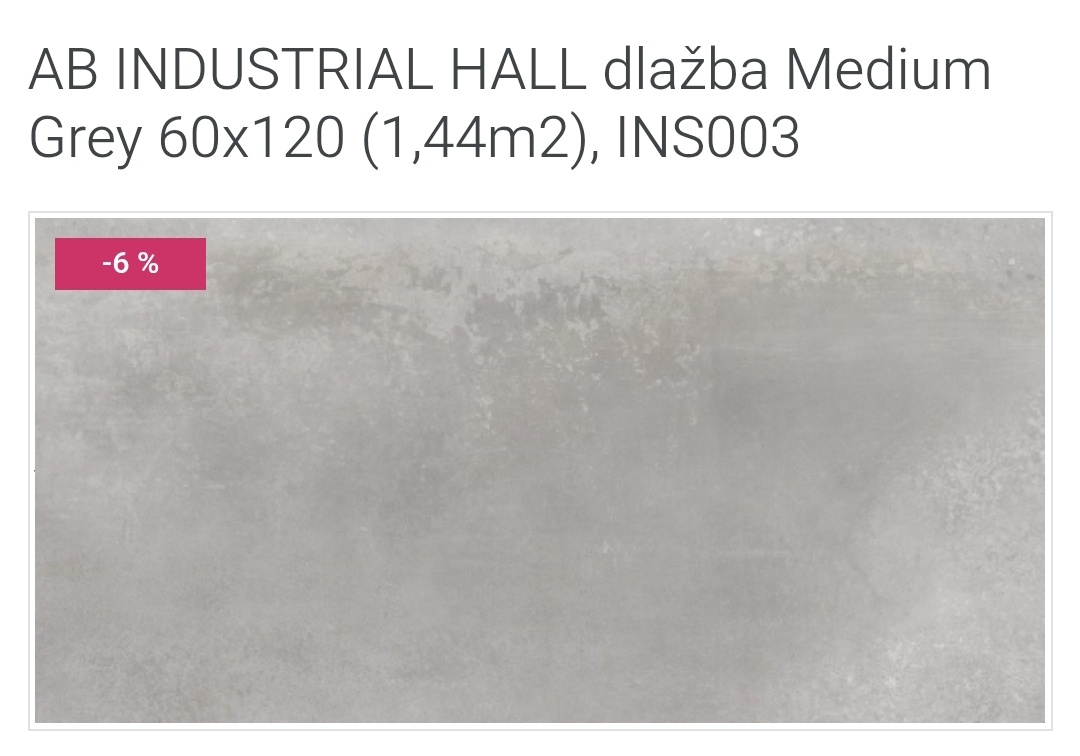 Dlažba/obklady 60x120 medium Grey, industrial hall