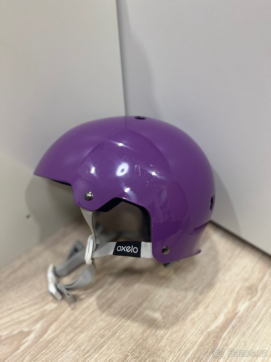 Fialová dětská helma Oxelo 50-54cm