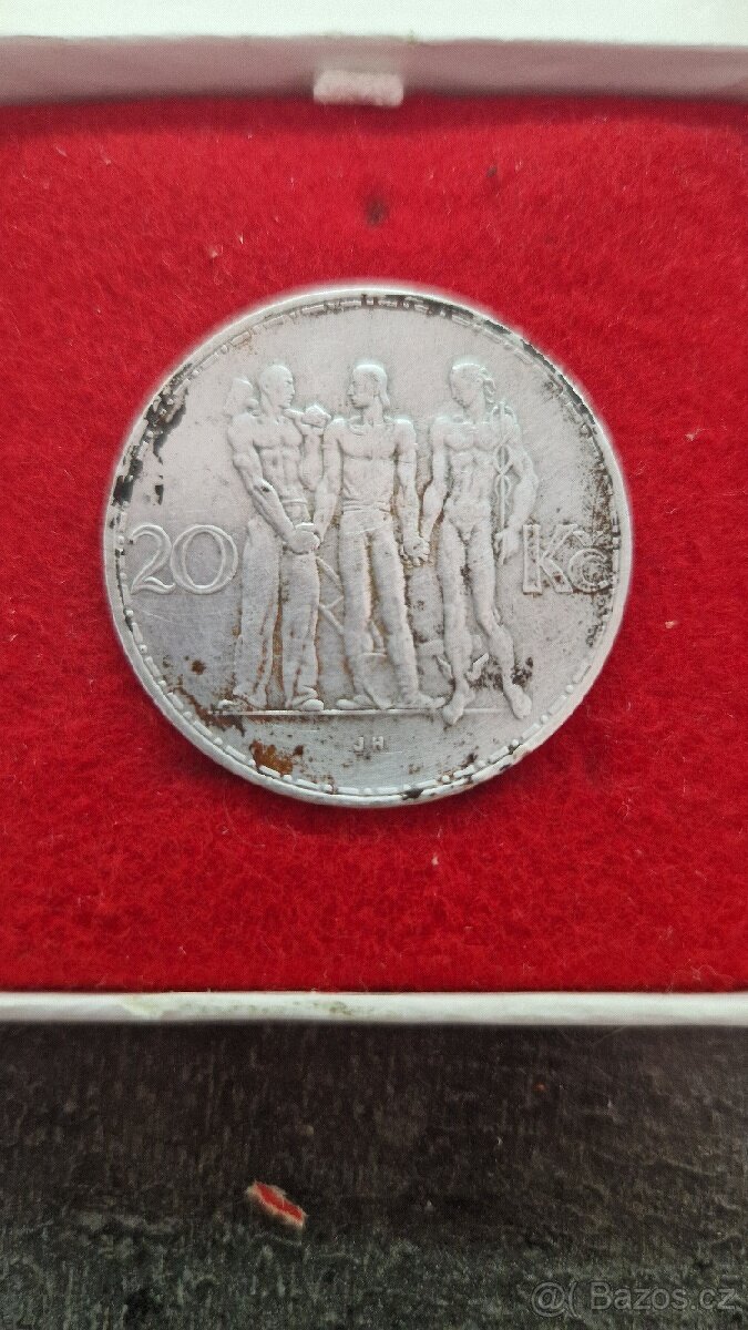Stříbrná 20 koruna 1933

