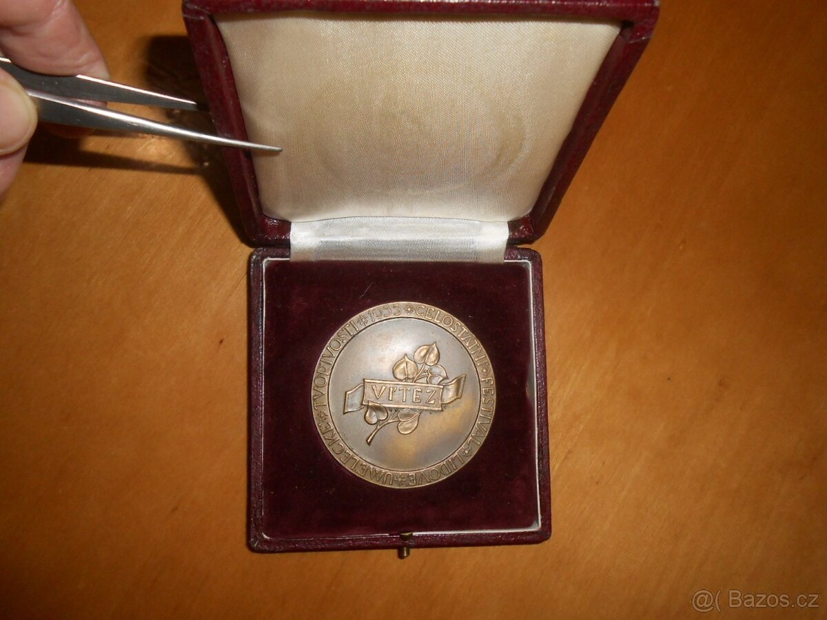 Medaile 10 let ČSR Celostátní soutěže 1955 pr.6cm-zachovalá