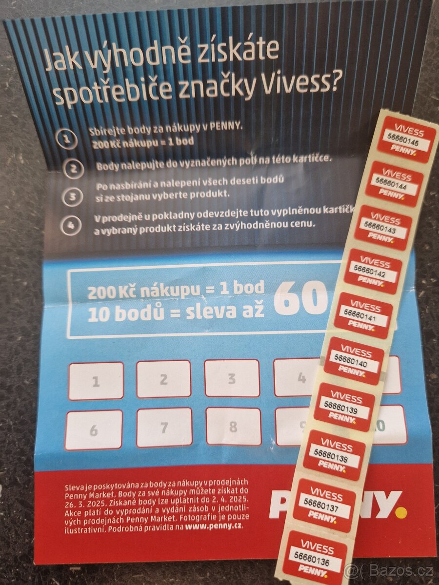 Penny známky, body