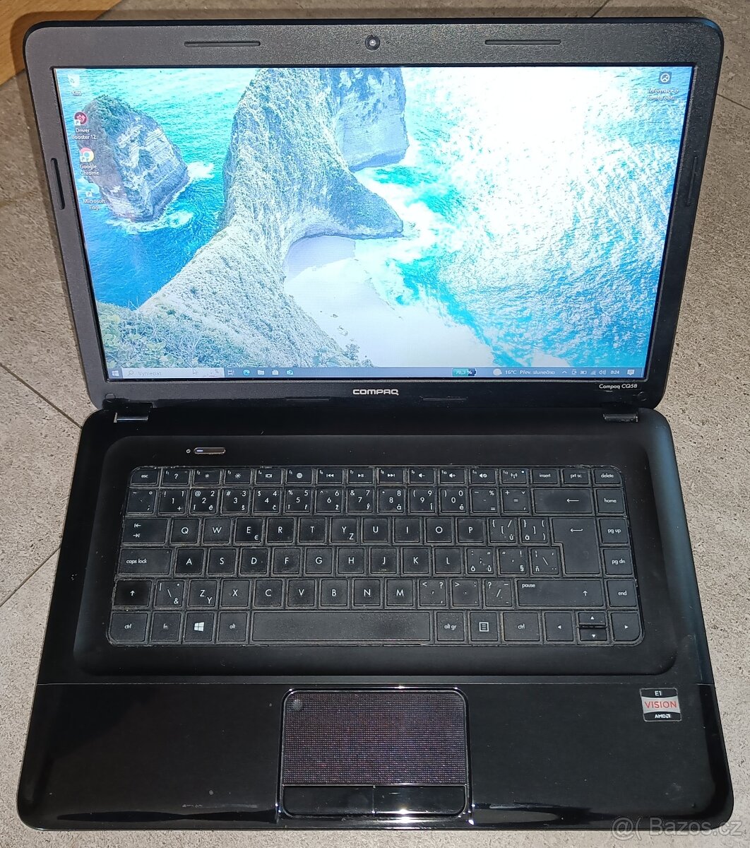 Compaq CQ58,AMD E1-1200,WIN 10,HDD 750GB,RAM 8GB,15.6 palců