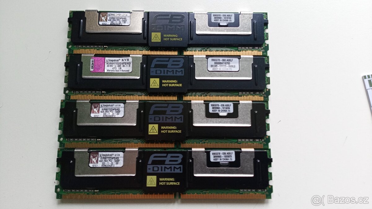 FBDIMM 4GB CL5 DDR2 buffered ECC dual rank RAM moduly
