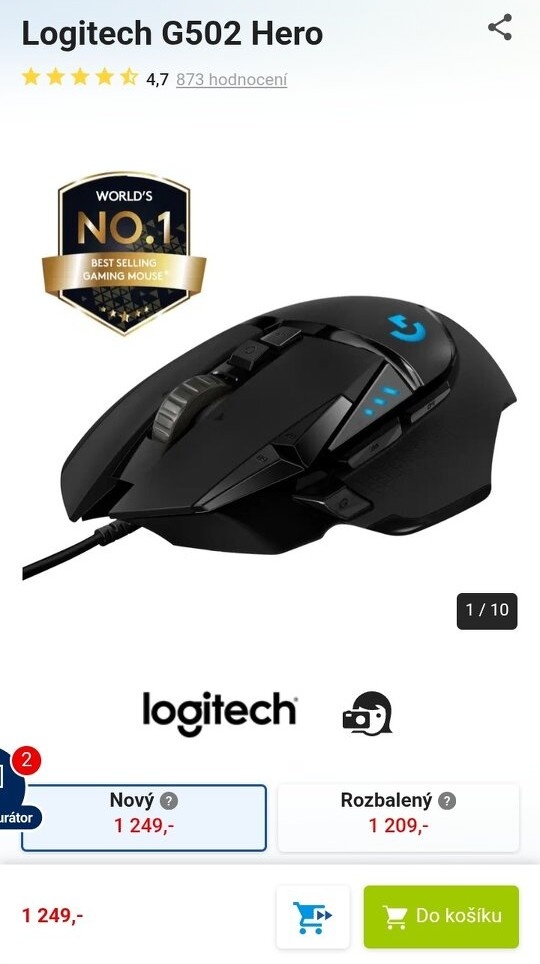 Logitech G502 Hero herní myš