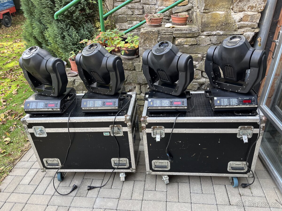 4x Futurelight MH660 spot + 2x case