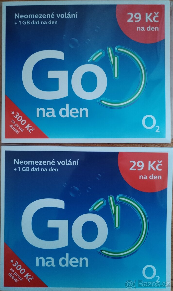 2ks NOVÝCH simkaret O2 s poč. 100Kč kreditem