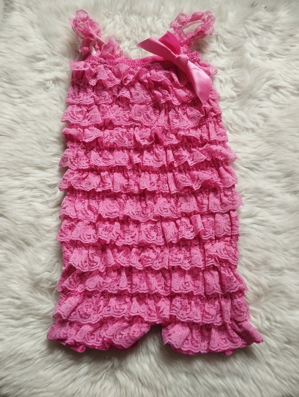 Dětský růžový krajkový TUTU overal