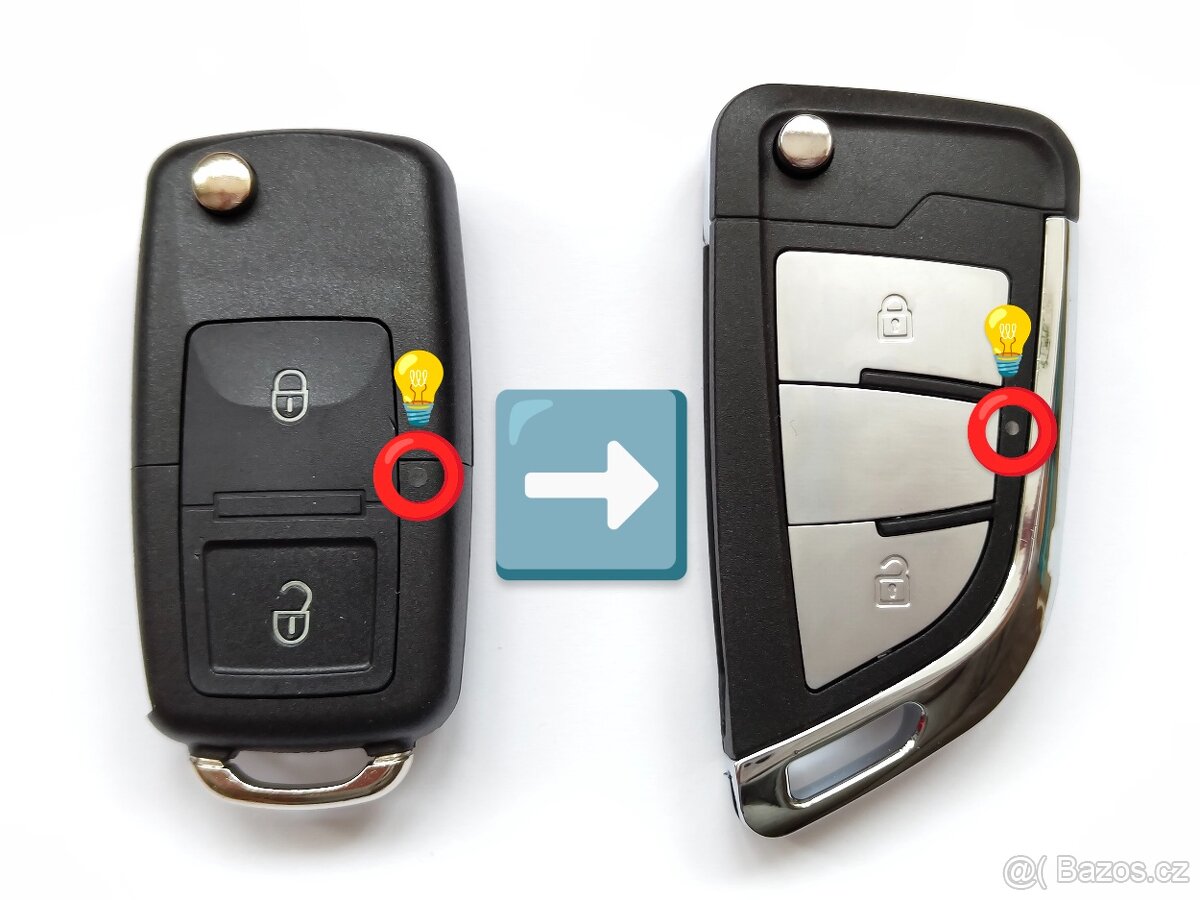 Klíč Volkswagen Škoda Seat Audi Stačí přendat elektroniku d