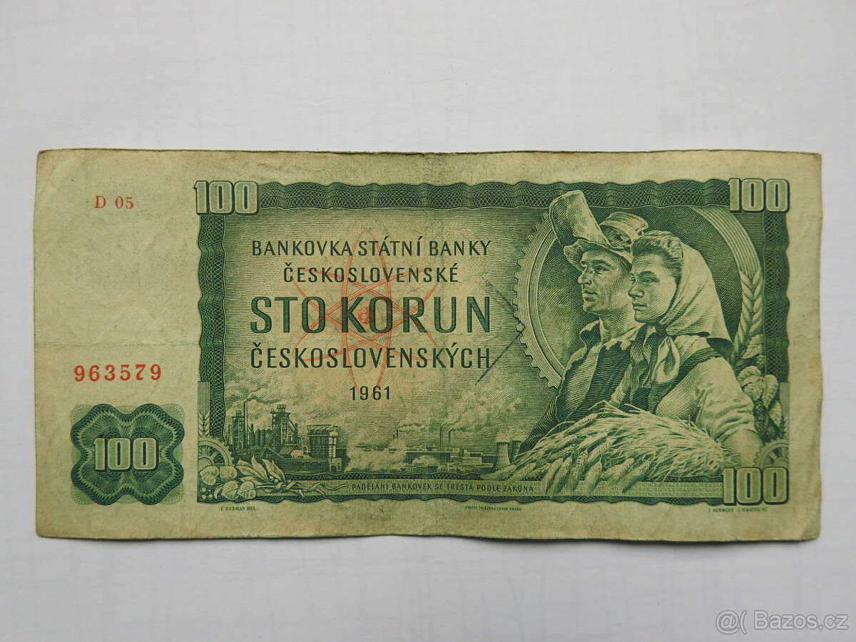 100 kčs série D 05 1961