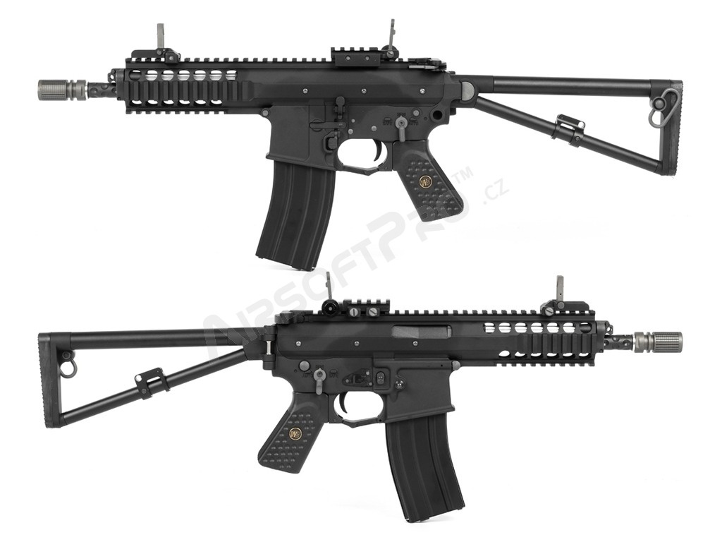 Airsoftová zbraň AWSS KAC PDW 8” GBB, blowback - černá