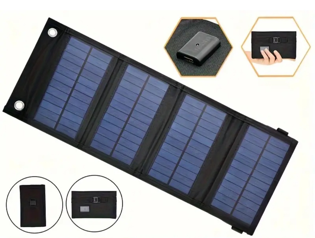Skládací solární panel 35W, černý - NOVÝ