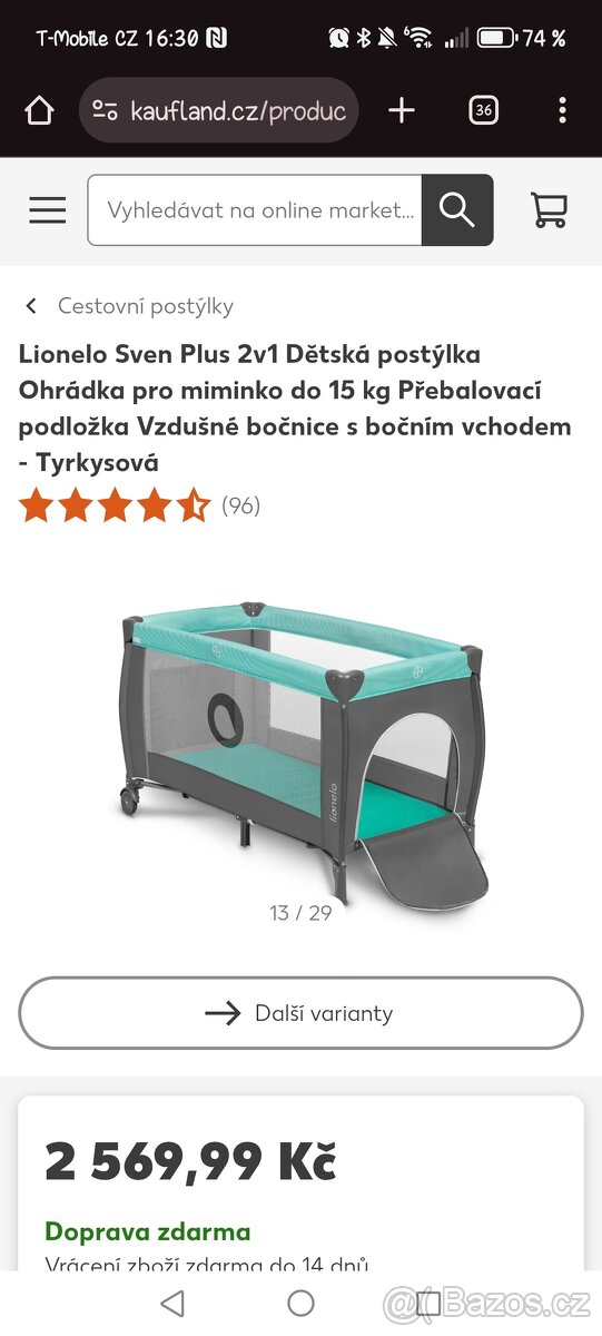 Postýlka cestovní.