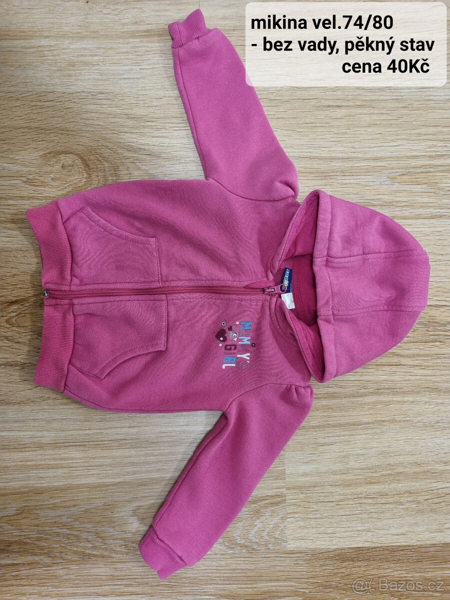 detske oblečení - mikiny vel 74-80 / 6-12M
