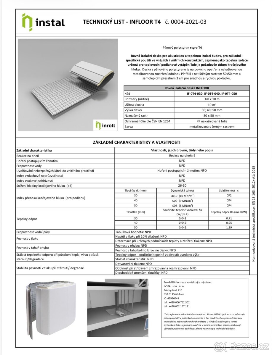 Prodám Infloor T4, 30 mm, balík 10 m2, Olomouc