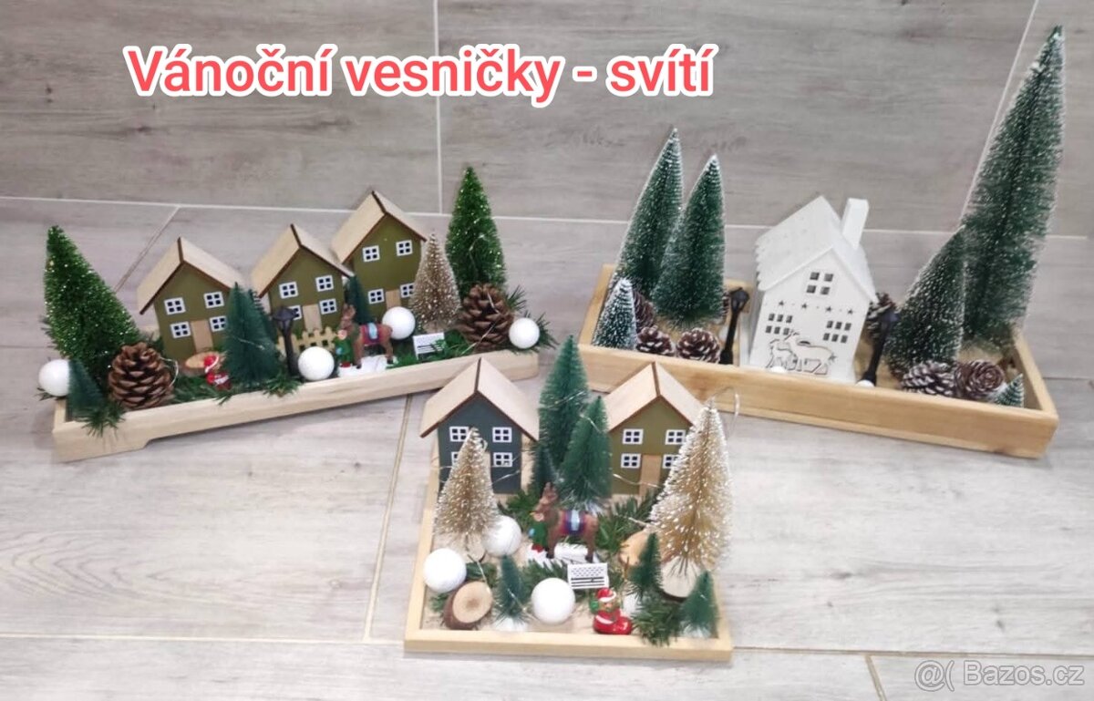 Prodám nové vánoční svítící vesničky - trvanlivé