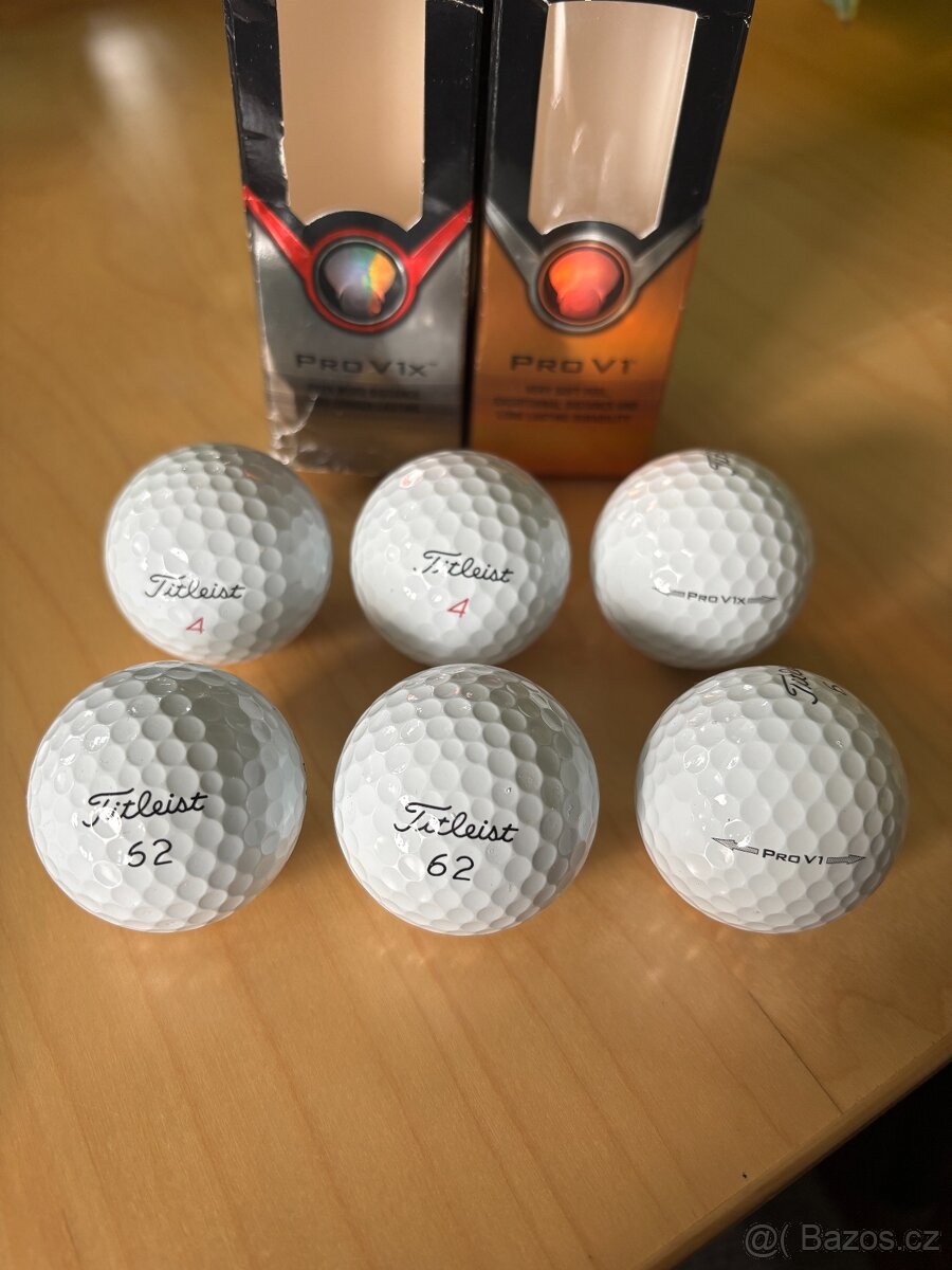 Titleist golfové míčky 3ks PRO V1 a 3ks PRO V1x | Nové