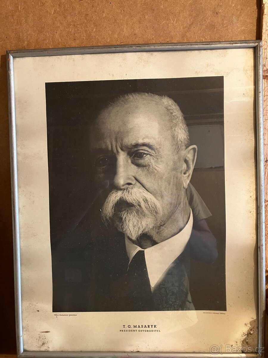 Obraz T.G.Masaryk president osvoboditel, sklo s rámem