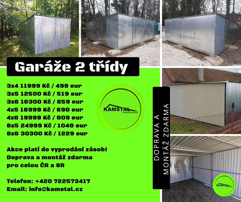 Garáž, zahr.sklad, bunka 3x4, 3x5, 6x5, 4x6, 6x6, a jíné,