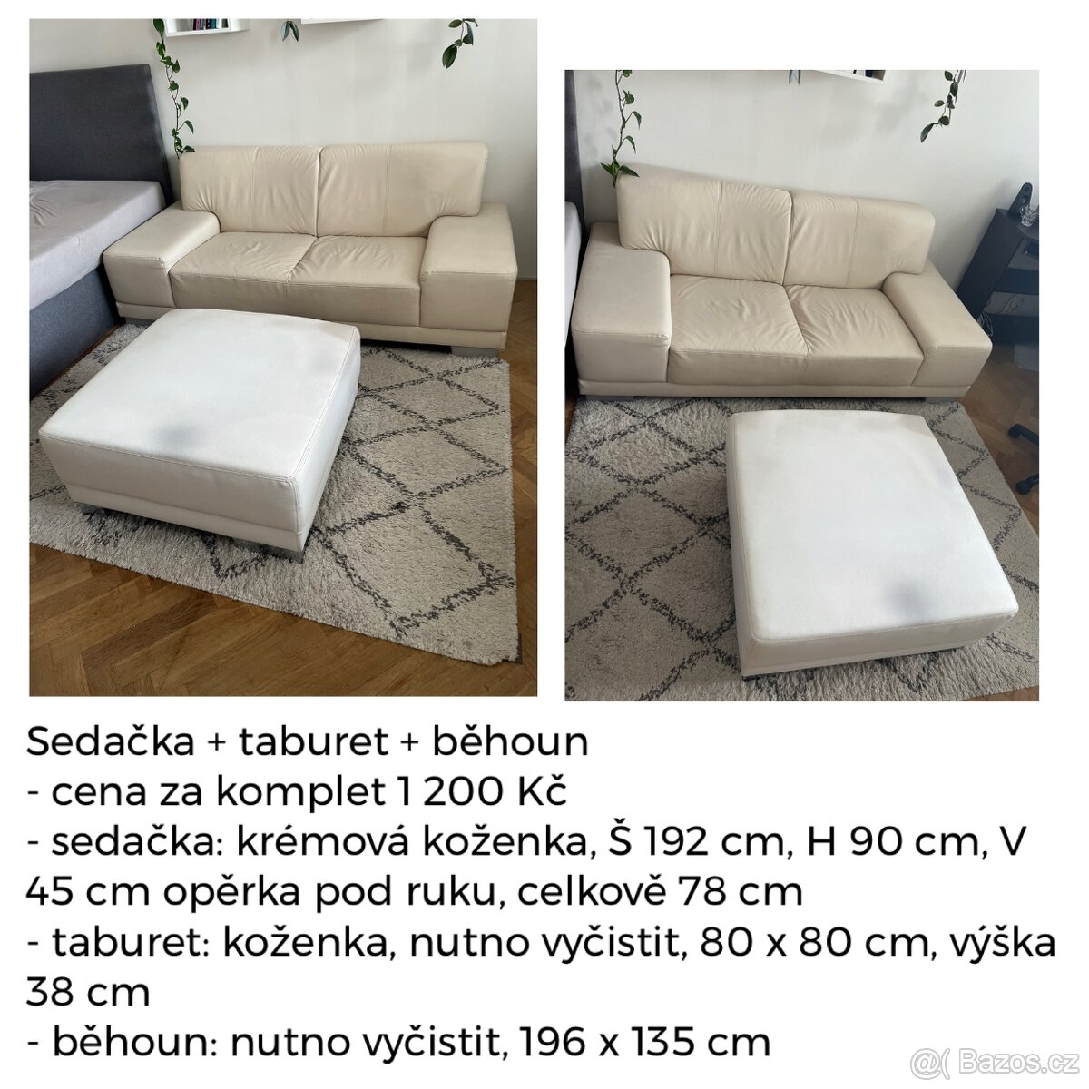 Sedačka + taburet + běhoun