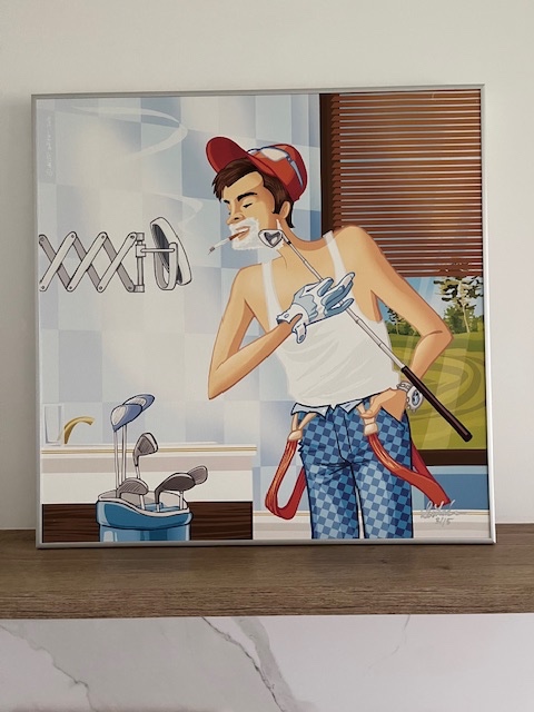 Moderní obraz Miša Dúhy – GOLF | 68×68 cm | hliníkový rám