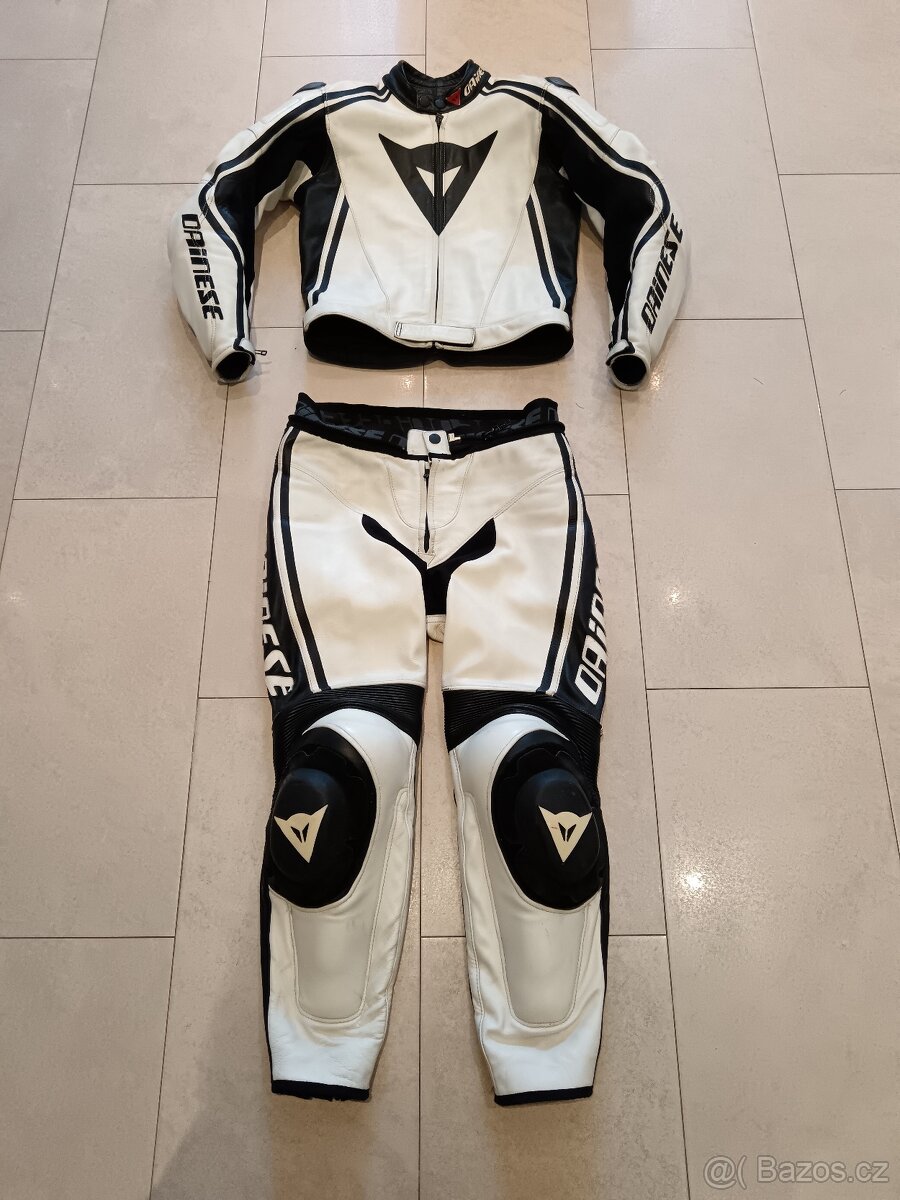 Dainese Stripes-Dámská Pánská kožená moto kombinéza, dvoudíl