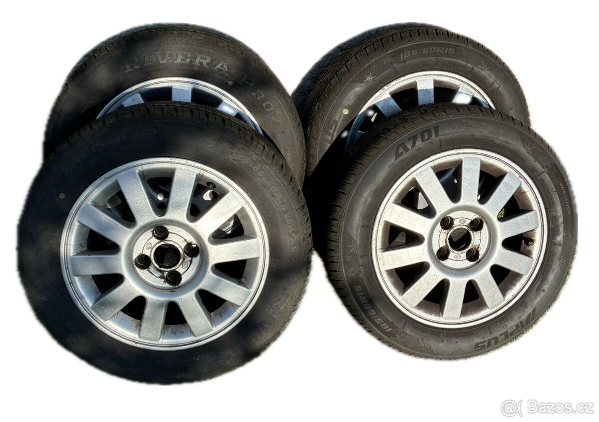 Prodám alu disky + pneu Renault Megane 185/60r15