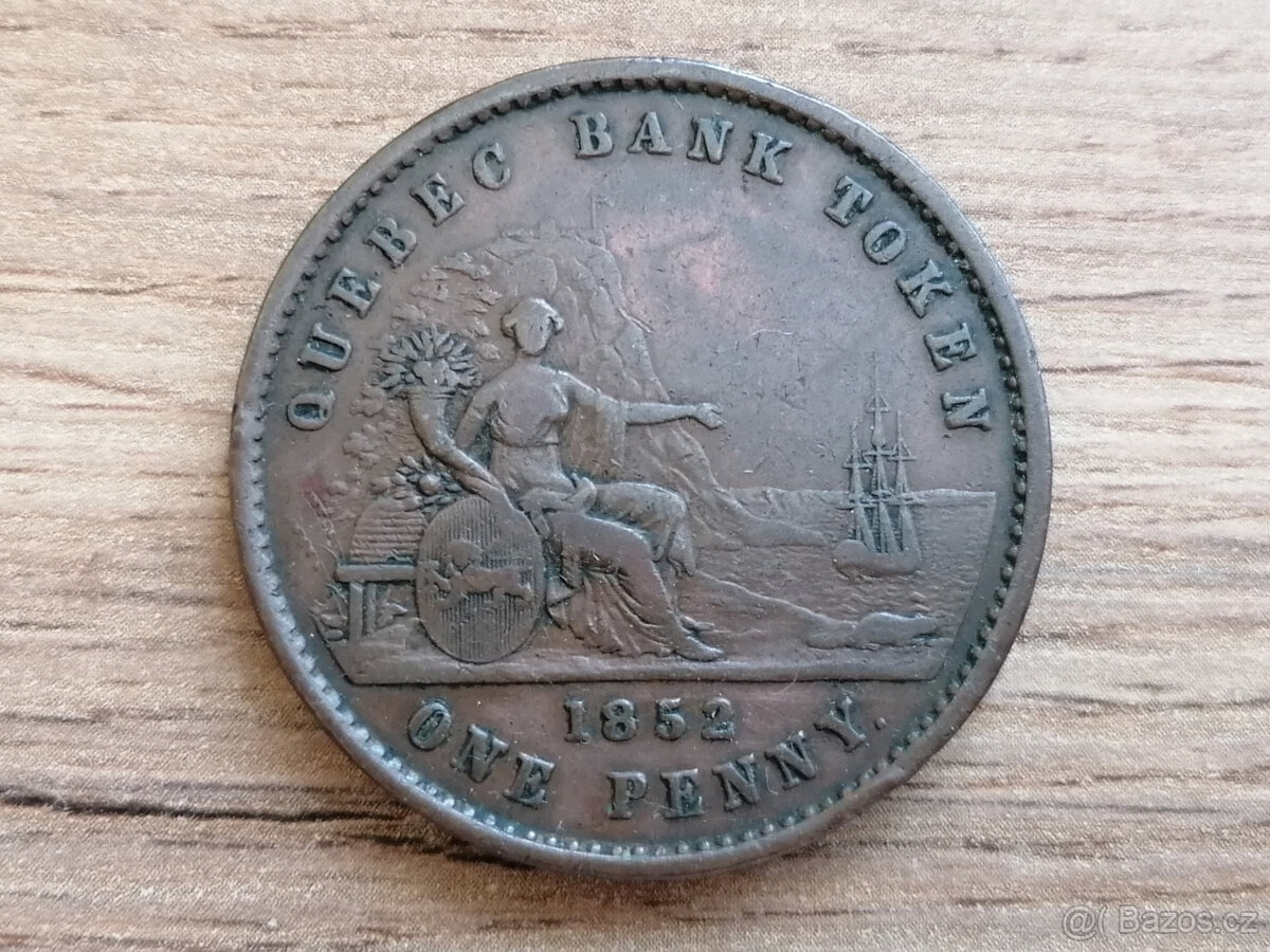 1852 mince kolonie Kanada Province du Canada Bank Token