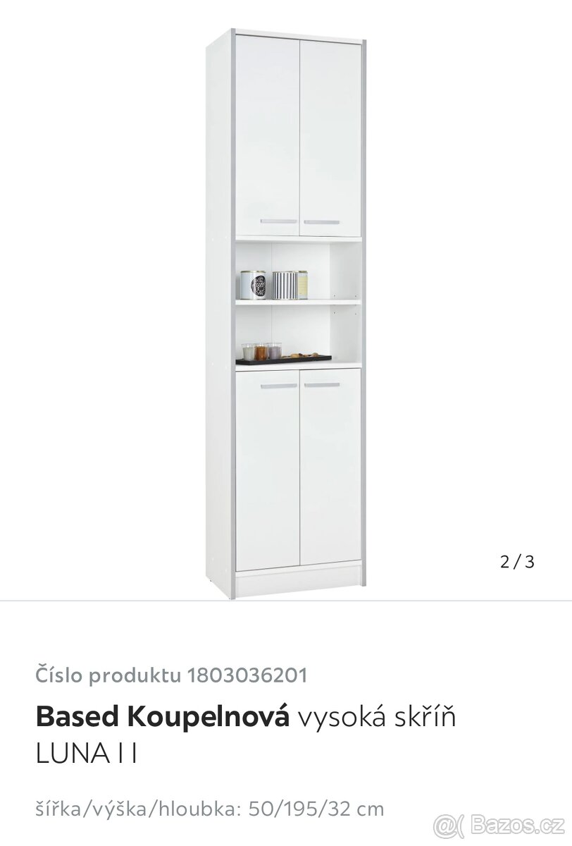 Vysoká koupelnová skříň