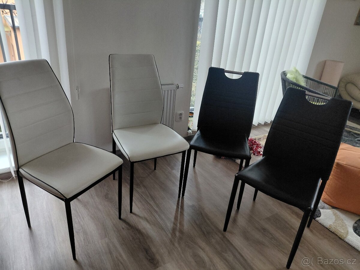 Prodám kuchyňské židle - bílá, černá