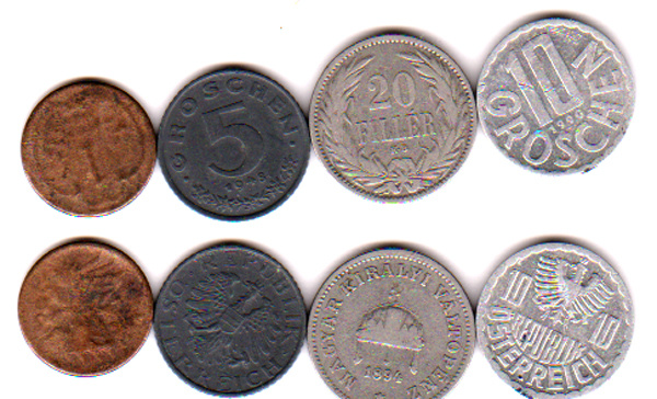 Mince Rakousko , čtyři různé celkem , V 11