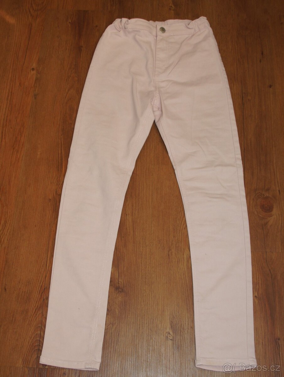 Růžové rifle H&M - vel. 146