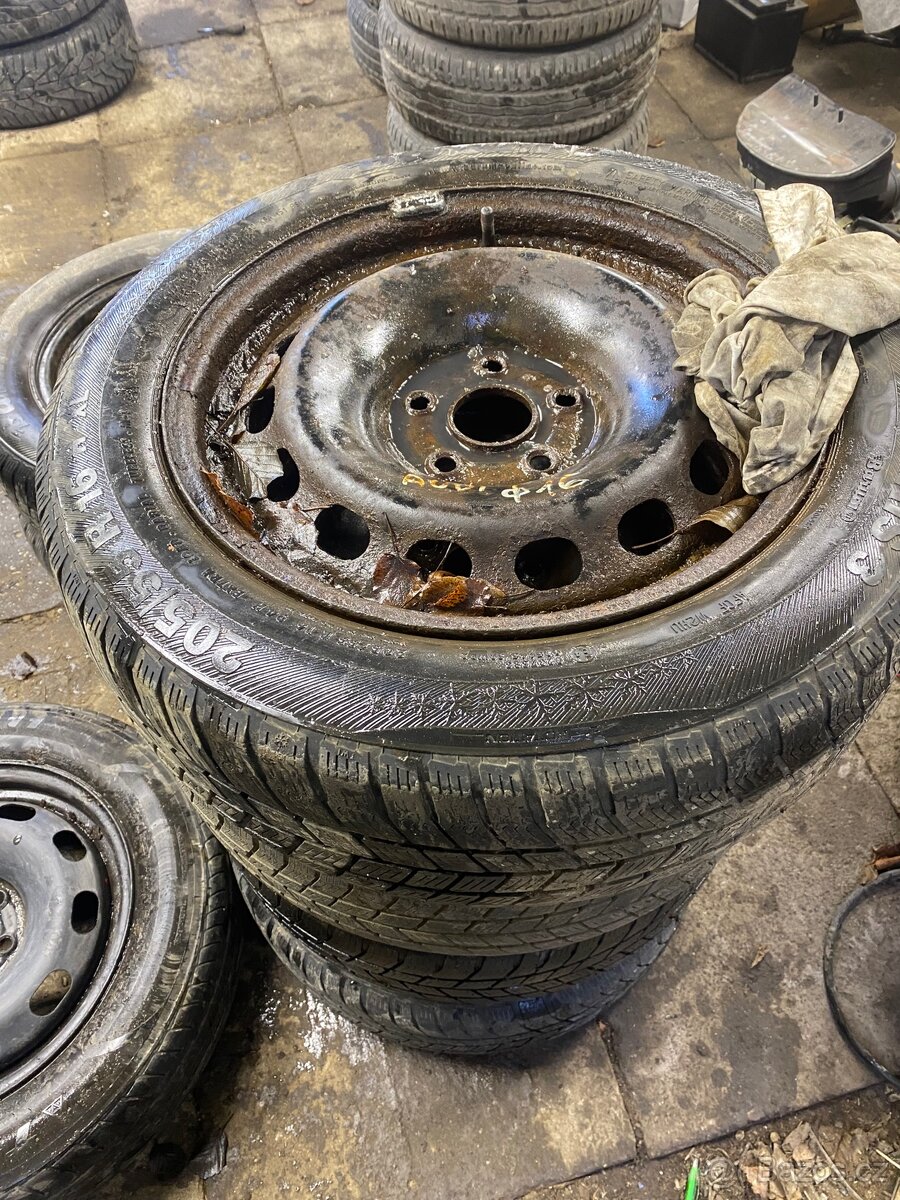 Plechové kola 5x112 r16 pneu 205/55/16